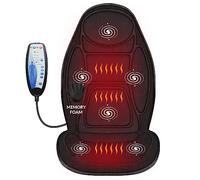 Snailax Cuscino per sedile massaggiante in memory foam con calore, cuscino massaggiante con vibrazione, massaggiatore per la schiena per l'ufficio, cuscino per sedile, regali per uomini/donne