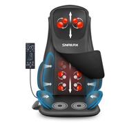 Snailax Cuscino per sedile massaggiante Shiatsu aggiornato con calore, cuscino massaggiante con compressione che impasta la vibrazione