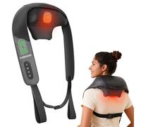 Snailax Massaggiatore cervicale senza fili per alleviare il dolore e massaggio dei tessuti profondi, massaggiatore per collo e spalle shiatsu 4D migliorato con riscaldamento a grafene, massaggiatore