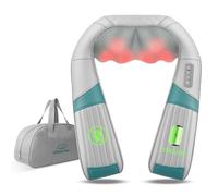 Snailax Massaggiatore cervicale wireless con funzione riscaldante, 4D-Shiatsu con funzione di impastamento, massaggiatore per collo, spalle e schiena, regali per uomini/donne