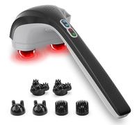 Snailax Massaggiatore portatile senza fili per la schiena, con calore, per tessuti profondi, per collo, spalle, polpacci, gambe, 3 set di testine doppie girevoli, regalo per donne e uomini