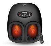 Snailax Shiatsu Massaggiatore per piedi con calore per fascite plantare, Neuropatia, Massaggiatore elettrico per piedi con impasto profondo 4D | Rulli | Compressione | Vibrazioni fino alla taglia 47