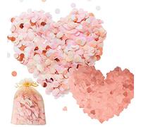 SnailGarden 7000 Pcs Confetti di Carta,6000 Pcs di Carta Velina Rotonda,1000 Pcs Decorazioni per la Tavola di Coriandoli Scintillanti a Cuore e 1 Sacchetto di Organza per Palloncino