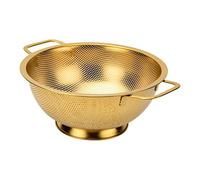 Snailhouse Colino, colino in acciaio inox da 3 litri per pasta di riso e cibo in metallo con manici e base autosrenante per cucina, oro