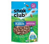 Snak Club Mandorle tostate con condimento Hidden Valley Ranch, spuntini di mandorle salati, certificati, senza glutine, misura famiglia, 200 ml