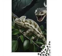 Snake 1000 Pezzi Carta Chameleon And Snake Puzzle Adulti Portatile Facile Da Conservare Sera Di Giochi in Famiglia Ore Di Intrattenimento Garantite 70x50cm/1000pcs