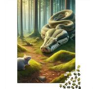 Snake 1000 Pezzi Carta Ecologica Snake And Mouse Puzzle Adulti Allenamento Cerebrale Intrattenimento Fine Settimana A Domicilio Stimolante 52x38cm/1000pcs