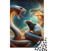 Snake 1000 Pezzi Cartone Resistente Snake And Mouse Puzzle Adulti Sera Di Giochi in Famiglia Attività Di Aggregazione Familiare Stimolante E Divertente 38x26cm/1000pcs