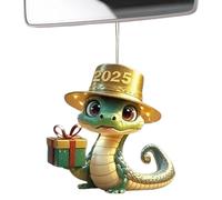 Snake Christmas Ornaments - Cartoon Animal Pendant | Cute Acrylic Snake Shape Pendant with Top Hat | Christmas Centerpieces for Family & Gatherings