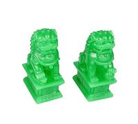 Snake Coppia di statuette di leone guardiano cinese tradizionale cinese, finitura in pietra, decorazione Feng Shui per interni ed esterni