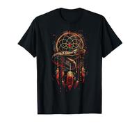 Snake Dreamcatcher Native American Indian Feathers Arts Maglietta