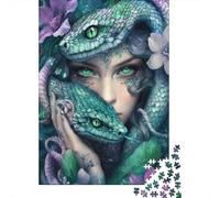 Snake Goddess Puzzle Green Eyes 1000 Pezzi Carta Riciclata Per Adulti E Oltre I 12 Anni Puzzle Per Adulti Divertente E Stimolante Gioco Familiare 52x38cm/1000pcs