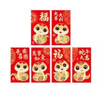 Snake Red Buste 2025 - Gold Foil Capodanno Cinese Busta 2025 Snake, 6 X Pacchetti Money Hong Bao Spring Festival Red Envelope Per Il Matrimonio Di Nuovo Anno