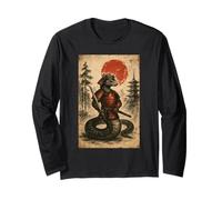 Snake Samurai Warrior Japanese Vintage Graphic Ukiyo-e Art Maglia a Manica