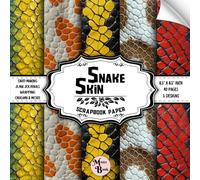 Snake Skin Scrapbook Paper: Double Sided Sheets | Reptile Pattern for Collage, Junk Journals, Decoupage, and Various DIY Craft Projects | 8.5" x 8.5" (21.59 x 21.59 cm)