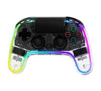 snakebyte GAMEPAD RGB 4 - controller wireless RGB trasparente per PlayStation 4, illuminazione RGB regolabile, batteria potente, pulsanti aggiuntivi assegnabili, compatibile con PS4 e PS3