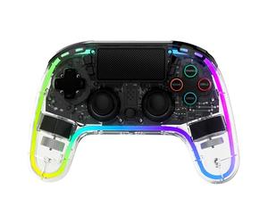 snakebyte GAMEPAD RGB 4 - controller wireless RGB trasparente per PlayStation 4, illuminazione RGB regolabile, batteria potente, pulsanti aggiuntivi assegnabili, compatibile con PS4 e PS3