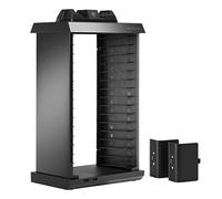 snakebyte Xbox One CHARGE:TOWER PRO - Games Tower con stazioni di ricarica per 2 controller Xbox One 4, 2 slot USB, spazio per 15 giochi e Blu-ray - Organizer da gioco e stazione di ricarica