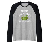Snakes Make Me Happy, You Not So Much, t-Shirt Snake Maglia con Maniche Raglan