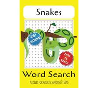 Snakes Word Search Puzzle Book: Word Searches with Easy to Read Print about Snakes, Snake Lovers, Snake handlers and More | 6x9 inches, 110 pages | ... Gift for Vacations, Holidays and Free Times