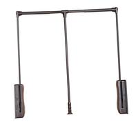SnamicE Asta Appendiabiti Estraibile, Appendiabiti per Camera da Letto, Larghezza Regolabile, salvaspazio, Gancio Appendiabiti con Doppio Ritorno Morbido, per Guardaroba, armad,Black-550-700mm