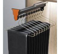 SnamicE Asta Appendiabiti Estraibile, Asta Appendiabiti Estraibile Estensibile, Asta Appendiabiti Estraibile, Asta Appendiabiti, Lega di Alluminio, Design con Binario ammortizz,Orange-54.5cm/21.5in
