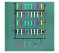 SnamicE Craft Room/Negozi di regali, organizer per nastri da parete, espositore per rotoli di vinile commerciale, supporto per carta da regalo, finitura in ferro a 5 livelli, nero-L 80 cm