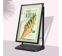 SnamicE Espositore per Poster Resistente, Porta insegne Multiuso con Base riempibile d'Acqua, espositore per Menu, Antivento, per Personale di Vendita, Ideale per RIST,Black-60x90cm