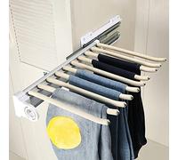 SnamicE Grucce per Pantaloni Estraibili, 3 Stili, Appendiabiti Estraibile Retrattile per Pantaloni, Asta Appendiabiti per Armadio, 10/11/22 Bracci, binari scorrevoli estensibil,Off-white-34.5x40cm