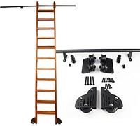 SnamicE Kit di binari scorrevoli per libreria, Binario per Scala Mobile a Tubo Tondo, Set Completo di ferramenta per Binario sospeso per Scala Scorrevole + Binario di este,3.3ft/100cm Track Kit