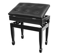 SnamicE Panca per Pianoforte in Legno con Cuscino Imbottito in Pelle, Sgabello per Tastiera per Pianoforte Regolabile per Una Sola Persona con vano portaoggetti, D-63x34x47 c,A-63x34x47 cm