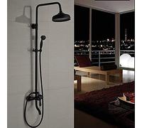SnamicE Set di rubinetti per Doccia a Pioggia in Ottone di Lusso in Bronzo lucidato a Olio, miscelatori per Vasca da Bagno a Parete con doccetta, J323 B,J323 B