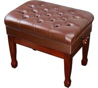 SnamicE Sgabello per Pianoforte da Banchetto per Famiglie, Sgabello da toeletta, Altezza Regolabile, Panca per Pianoforte in Legno, Sgabello per Pianoforte in Morbida Pelle c,Redbrown