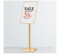 SnamicE Supporto da Pavimento per cartelli e Poster, espositore da Esterno e Interno, Supporto per Poster Regolabile con piedistallo per scuole, aziende, fiere, esposi,Gold-29.7×42CM