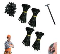 Snap-Fit Nylon Fastening Clip for Car Repairs,100 Button Head Zip Ties,Nylon Universal Cable Tie Buckle with Pin & Button,Heavy Duty Zip TieBuckle Multipurpose Plastic Cable Tiesable Tie Tool (200PCS)