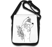 Snap Out of It - Borsa a tracolla con motivo floreale, colore: Bianco