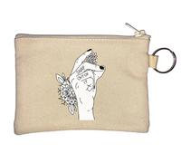 Snap Out of It - Portamonete con portachiavi, motivo: fiori, colore: Beige