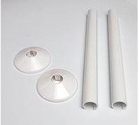 SnapFit coperture per tubi radiatore - rosette per termosifoni, set 2 pezzi, lunghezza 200 mm, diametro 15 mm, colore bianco, design pulito