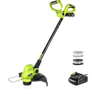 SnapFresh Tagliabordi a Batteria 20V Elettrico (con Batteria e Caricabatterie, Larghezza di Taglio 30,5 cm, Impugnature Regolabili, Protezione per Fiori, Testa Regolabile a 4 Angolazioni)