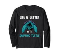 Snapping Turtle Life is Better Aligator Snapping Turtle Maglia a Manica