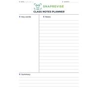 SnapRevise Class Notes Planner - Blocco di revisione in stile Cornell per GCSE e A-Level - 36 fogli strutturati per prendere appunti con parole chiave, riepilogo e sezioni note