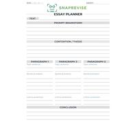 SnapRevise Saggio Planner - Blocco A4 a strappo per GCSE & A-Level - 36 fogli strutturati per pianificare argomenti, analisi e struttura