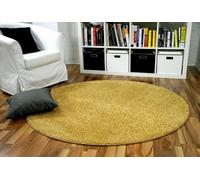 Snapstyle Mona - Tappeto Velluto a Pelo Alto - Giallo Curry - Rotondo - 4 Dimensioni