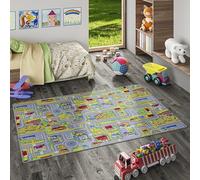 Snapstyle Tappeto bambini strada Adventure Land Multicolore - tappeto gioco città per cameretta, facile da pulire