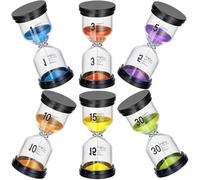 Snarflun 6 pezzi Clessidra Set, Set Clessidra Sabbia Colorata,Timer a Clessidra,1/3/5/10/15/30 Minuti, per Casa, Cucina, Gli Sport e i Giochi e Ufficio Timer