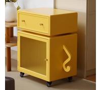 Snaweo Comodino di Grande Capacità, Comodino Dallo Stile Creativo, Tavolino Piccolo for Ingresso, Robot Moderno, Vetrina Creativa, Spazio Spazioso(Yellow)