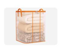 Snaweo Large Heavy-Duty Thick Plastic Clear Storage Bag for Clothes, with Reinforced Handles, Clear Storage Bags for College Dorm Home Organization(17.3 * 13.3 * 9.8in)