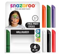 Snazaroo Face Painting Sticks 6 Pezzi -Arancione, Bianco,Rosso,Verde, Porpora e Nero