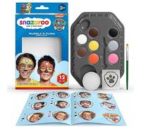Snazaroo Kit Pittura Di Viso PAW Patrol - La Squadra Dei Cuccioli Rubble & Zuma - Per Bambini, 8 Colori, 1 Stencil, 1 Pennello, 1 Spugna, 1 Guida, Colori Per Trucco A Base D'acqua