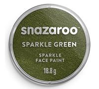 Snazaroo - Pittura Per Viso e Corpo, Trucchi da Viso per Travestimenti, per Bambini e Adulti, 18 ML, Colore Verde Scintillante